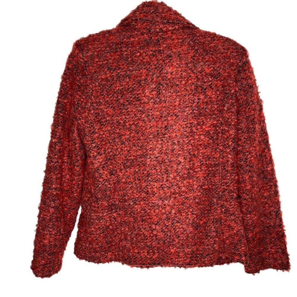 Robert Kitchen Canada Wool Blend Boucle Blazer M Double Breasted Coat Peony Blac - Picture 4 of 9